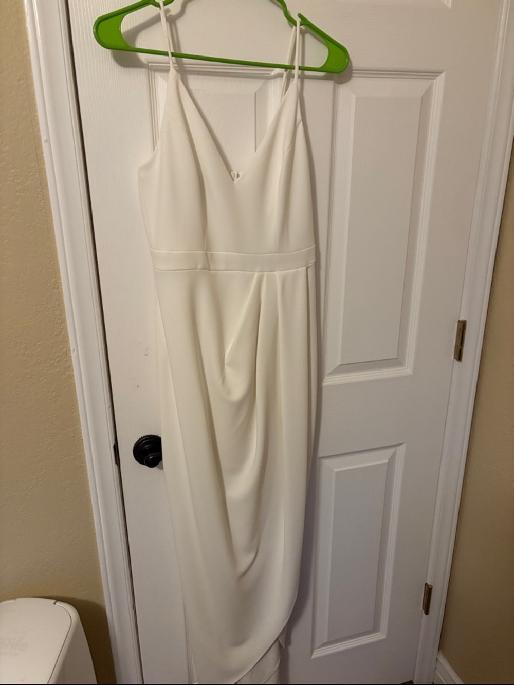 BHLDN Ivory Strapless V-Neck Maxi Dress